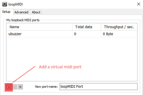 LoopMidi Add Midi Port